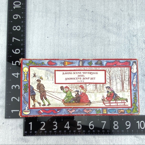 Vintage Avon Scented Snowscene Soap Set 3 X 50g Triangle Soaps Original Package - Picture 6 of 10